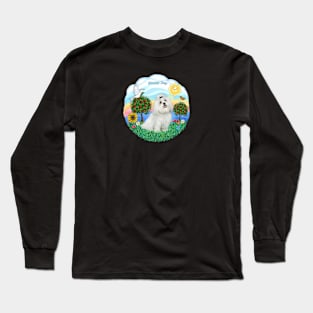 "Happy Day" Maltese Cutie in the Country Long Sleeve T-Shirt